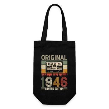 Vintage 78 - Zeitlose Eleganz 1946 - Geschenkbeutel für Flaschen - Schwarz - Vorne