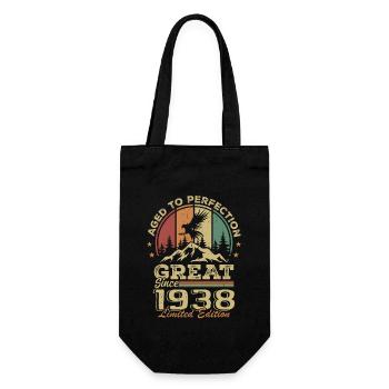 Vintage 1938 Birthday - 1938 Retro Gift Idea - Gift Bag for Bottles - black - Front