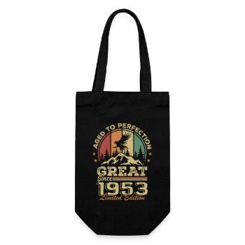 Jahrgang 1953 Geburtstag - 1953 Retro Geschenkidee - Geschenkbeutel für Flaschen - Schwarz - Vorne