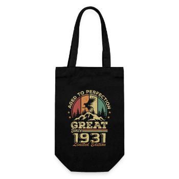 Jahrgang 1931 Geburtstag - 1931 Retro Geschenkidee - Geschenkbeutel für Flaschen - Schwarz - Vorne