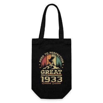 Jahrgang 1933 Geburtstag - 1933 Retro Geschenkidee - Geschenkbeutel für Flaschen - Schwarz - Vorne