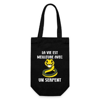 Humour petit serpent - Sac à bouteille - noir - Devant