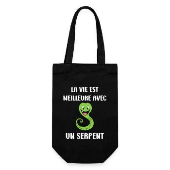 Humour petit serpent - Sac à bouteille - noir - Devant