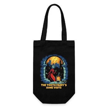 The House Visits of the Charming Tooth Fairy - Gift Bag for Bottles - black - Front