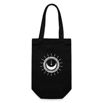 Moon with Shapes Night Sky Globe - Gift Bag for Bottles - black - Front