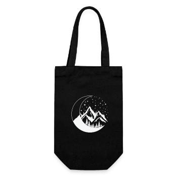 Montagnes et lune Ciel nocturne Orbe - Sac à bouteille - noir - Devant