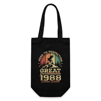 Jahrgang 1988 Geburtstag - 1988 Retro Geschenkidee - Geschenkbeutel für Flaschen - Schwarz - Vorne