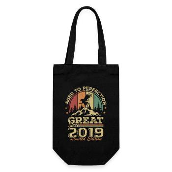 Anniversaire vintage 2019 - idée cadeau rétro 2019 - Sac à bouteille - noir - Devant