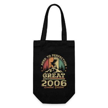 Anniversaire vintage 2006 - idée cadeau rétro 2006 - Sac à bouteille - noir - Devant