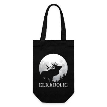 Elchjagd Elkaholic Jäger - Geschenkbeutel für Flaschen - Schwarz - Vorne
