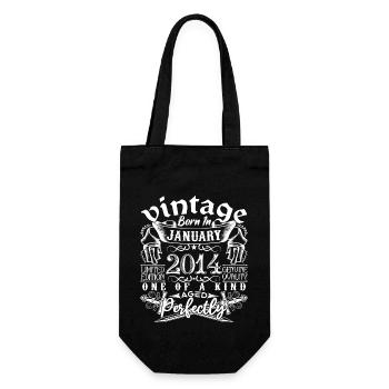January 2014 Birthday January 2014 January - Gift Bag for Bottles - black - Front