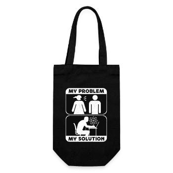 Artificial Intelligence My Problem Pictogram Dad - Geschenkbeutel für Flaschen - Schwarz - Vorne