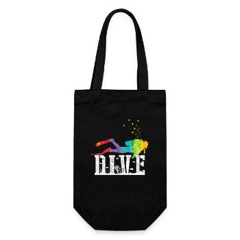 Tauchen Lustig Vintage Taucher Geschenk - Geschenkbeutel für Flaschen - Schwarz - Vorne