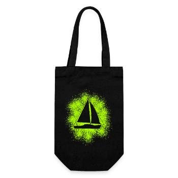 Sailing Yacht Sailboat Sailing Ship - Gift Bag for Bottles - black - Front
