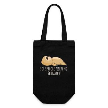 Fließend Schnarch - Faultier Schlafshirt Damen - Geschenkbeutel für Flaschen - Schwarz - Vorne