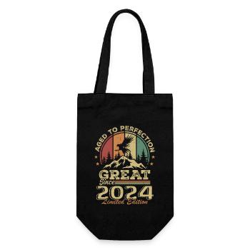 Vintage Birthday 2024 - Retro Gift Idea 2024 - Gift Bag for Bottles - black - Front