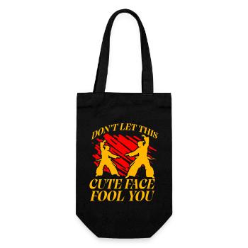 Don't let this cute face fool you - Gift Bag for Bottles - black - Front