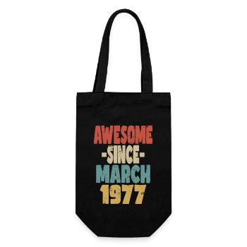 Awesome March 1977 - Gift Bag for Bottles - black - Front