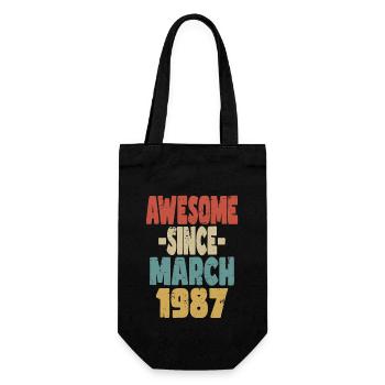 Awesome March 1987 - Gift Bag for Bottles - black - Front