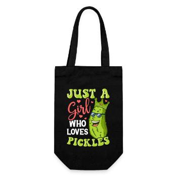 just a girl who loves pickles - Gift Bag for Bottles - black - Front