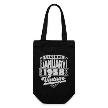 Vintage Anniversaire Janvier 1958, Janvier 1958. - Sac à bouteille - noir - Devant