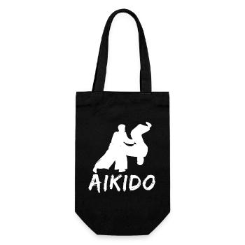 Aikido - Geschenkbeutel für Flaschen - Schwarz - Vorne