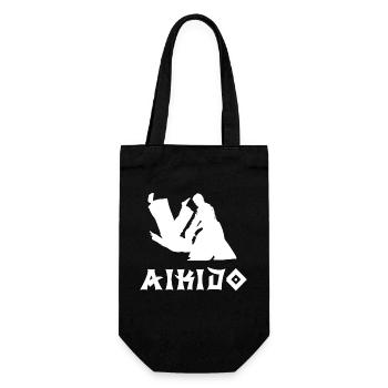 Aikido - Geschenkbeutel für Flaschen - Schwarz - Vorne