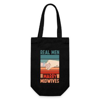 Nurse Midwife Birth Worker - Gift Bag for Bottles - black - Front