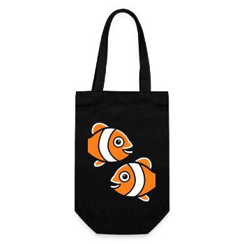 Humour petit poisson clown - Sac à bouteille - noir - Devant