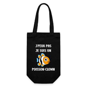 Humour petit poisson clown - Sac à bouteille - noir - Devant