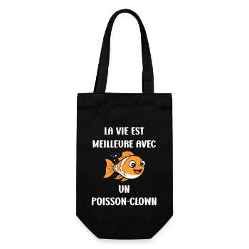Humour petit poisson clown - Sac à bouteille - noir - Devant