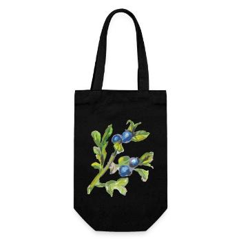 heidelbeere 2 - Geschenkbeutel für Flaschen - Schwarz - Vorne