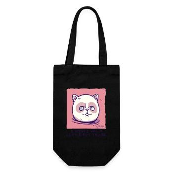 I Wish I Was Bigger: Silly Cat - Gift Bag for Bottles - black - Front