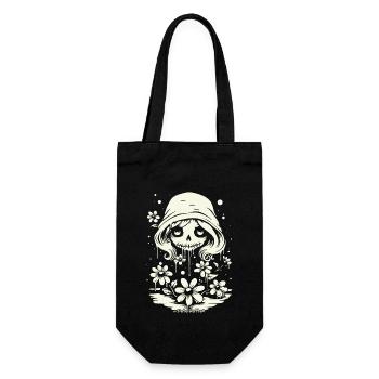 Adorable crâne et marguerites - Sac à bouteille - noir - Devant