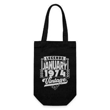 Jahrgangsjubiläum Januar 1974, Januar 1974. - Geschenkbeutel für Flaschen - Schwarz - Vorne