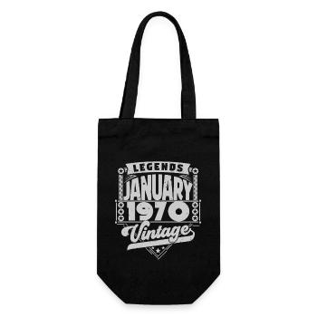 Jahrgang Geburtstag Januar 1970, Januar 1970. - Geschenkbeutel für Flaschen - Schwarz - Vorne