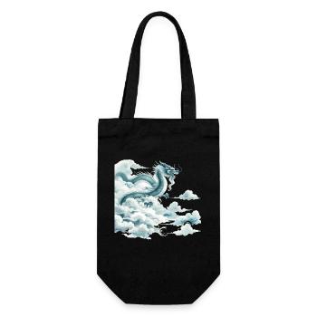 Dragon Cloud Chinese Dragon Watercolor Art - Gift Bag for Bottles - black - Front