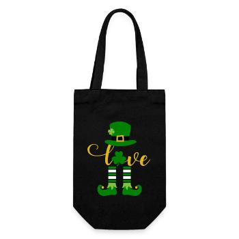 St Patrick's Day Accessories Ireland Shamrock Decoration - Gift Bag for Bottles - black - Front