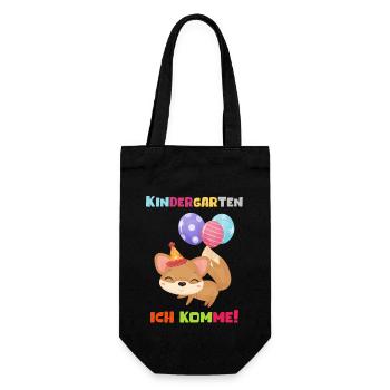 Kindergarten 2023 Ich Komme Mädchen Kita Geschenk - Geschenkbeutel für Flaschen - Schwarz - Vorne
