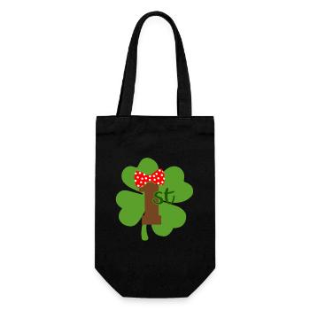 St Patricks Day Accessories Ireland Shamrock Decoration - Gift Bag for Bottles - black - Front