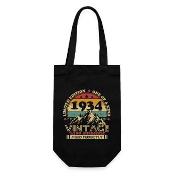 Vintage Geboren 1934 Jahrgang Geburtstag Retro - Geschenkbeutel für Flaschen - Schwarz - Vorne