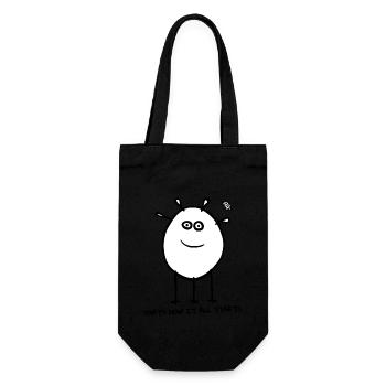 So beginnt es: Skizzen Cartoon Männchen - Geschenkbeutel für Flaschen - Schwarz - Vorne