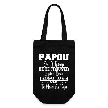 Papou Cadeau Humour Papa Fête des Pères - Sac à bouteille - noir - Devant
