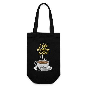 Tasse Kaffee - Geschenkbeutel für Flaschen - Schwarz - Vorne