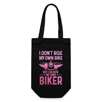 Motorrad Biker Lustiges Geschenk - Geschenkbeutel für Flaschen - Schwarz - Vorne