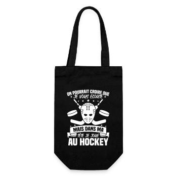 Dans ma tête je joue au hockey - Sac à bouteille - noir - Devant