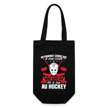Dans ma tête je joue au hockey - Sac à bouteille - noir - Devant