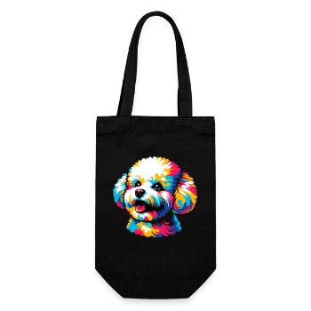 Bichon Frise Dog Pop Art - Gift Bag for Bottles - black - Front