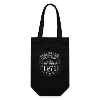 Real Heroes were born in September 1971 Birthday - Gift Bag for Bottles - black - Front