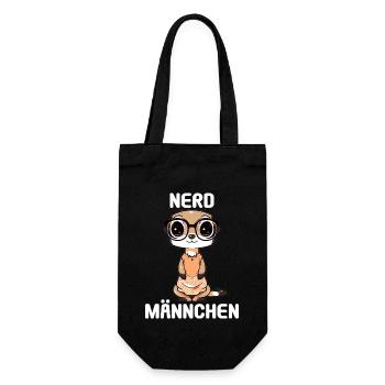 Nerdmännchen Junge Jungen Erdmännchen Nerdy Nerd - Geschenkbeutel für Flaschen - Schwarz - Vorne
